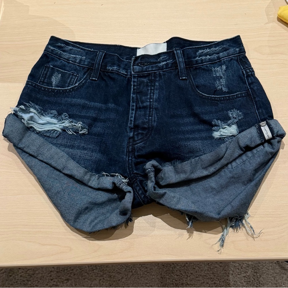 One Teaspoon Dark Blue Jean Shorts